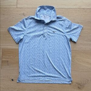 Vineyard Vines Light Blue Pattern Polo
